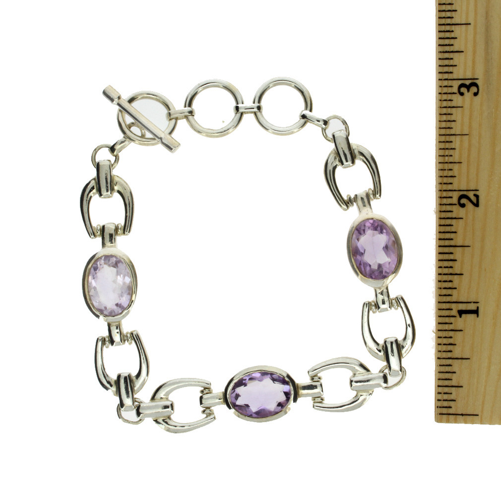 AMETHYST CRYSTAL BRACELET - BURGUNDY - SILVER main image 1