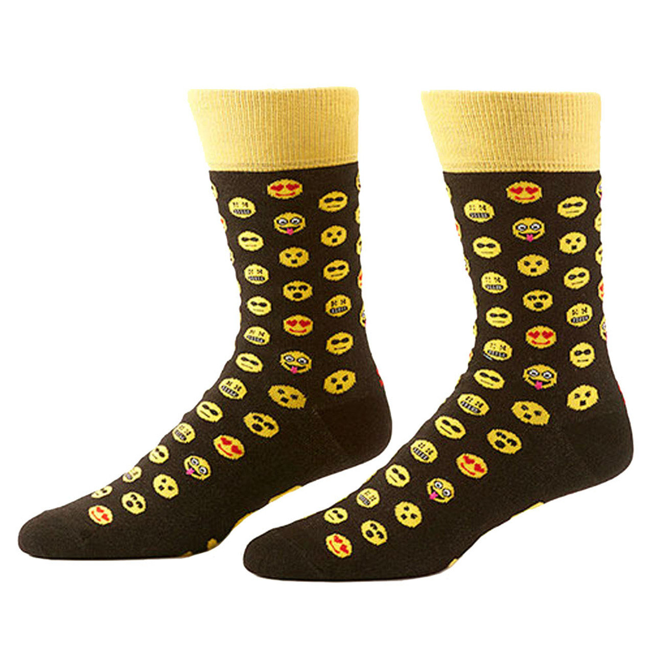 Men's Crew Socks Emoji Life Express Yourself Emoticons - Purple Leopard ...