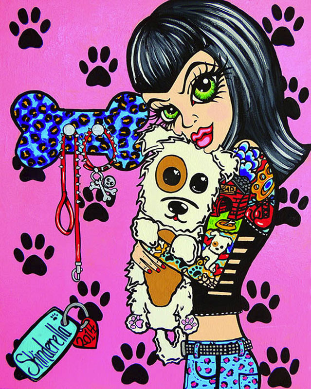 Bettie Page Forever Pin Up Girl Stainless Steel Flask - Purple Leopard