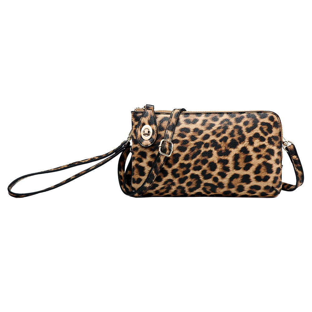LEOPARD WRISTLET WALLET PURSE PURPLE LEOPARD BOUTIQUE