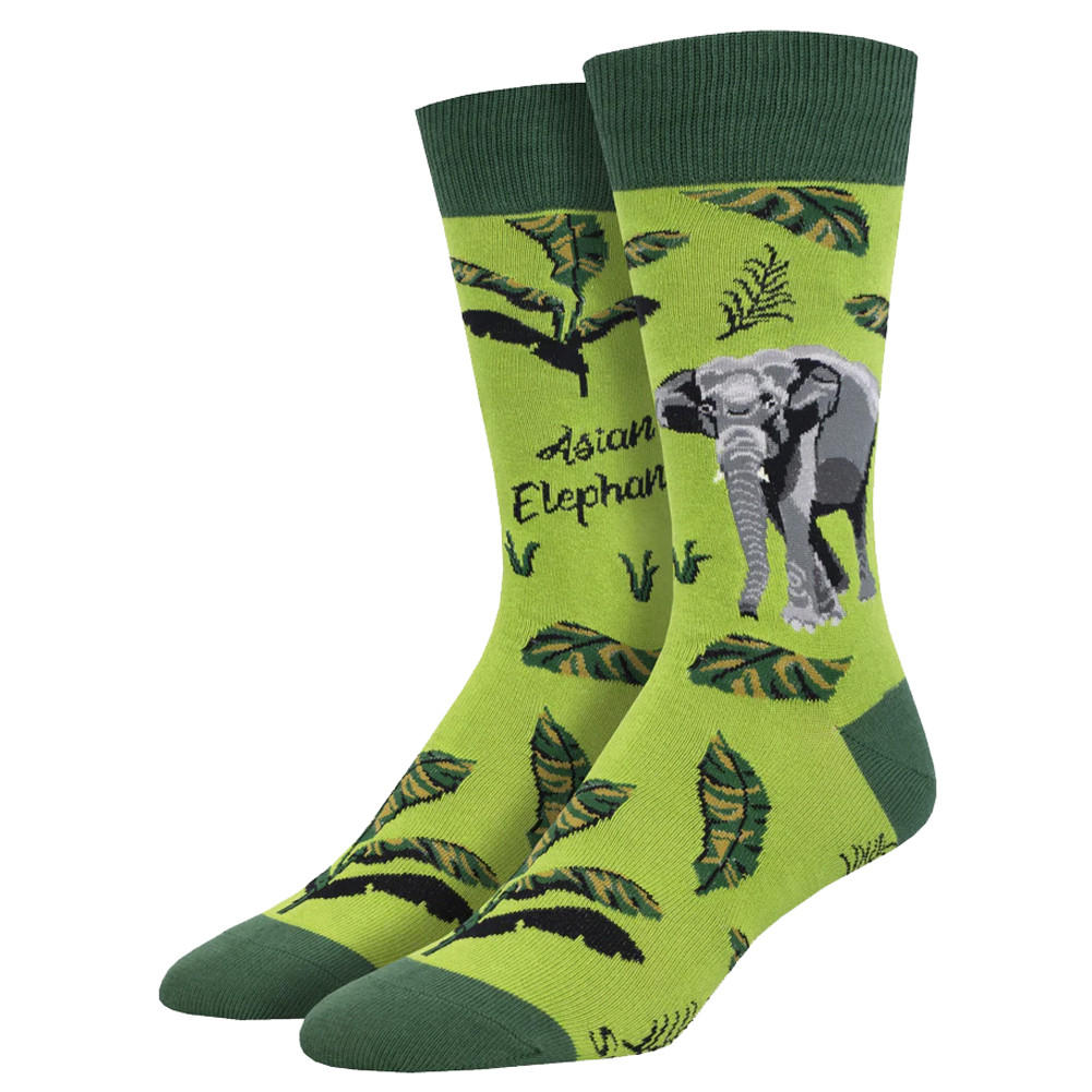 ELEPHANTS TROUSER CREW SOCKS PURPLE LEOPARD BOUTIQUE
