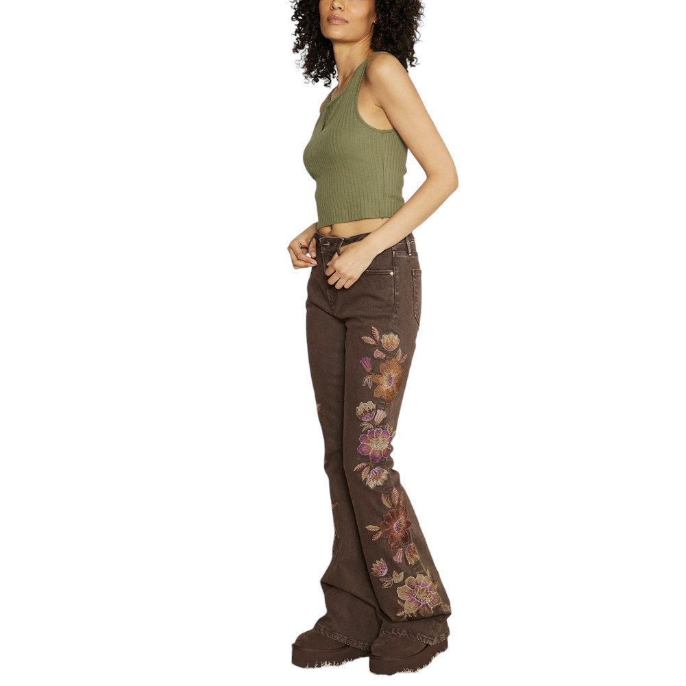 DRIFTWOOD FARRAH FLARE BROWN JEANS | PURPLE LEOPARD BOUTIQUE