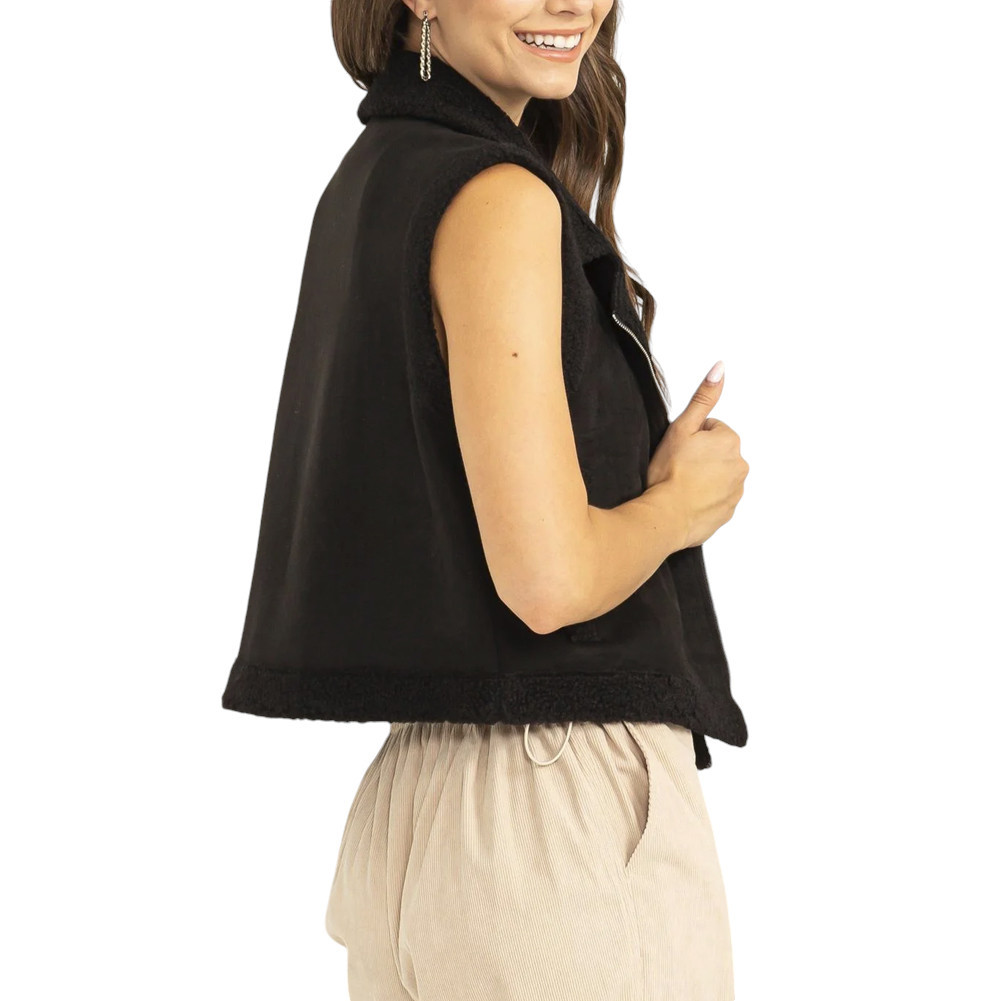 PERVERZE (パーバーズ) ② 0123010521 Tiny Rib Cropped Vest レディース ブラック FREE Girls Knit Crop Vest – Parni