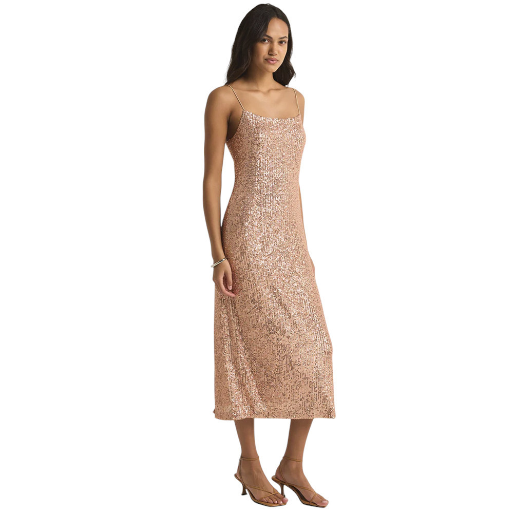 Z Supply Paulina Sequin Midi Dress - Rose Gold Z Supply Paulina Sequin Midi Dress - Rose Gold