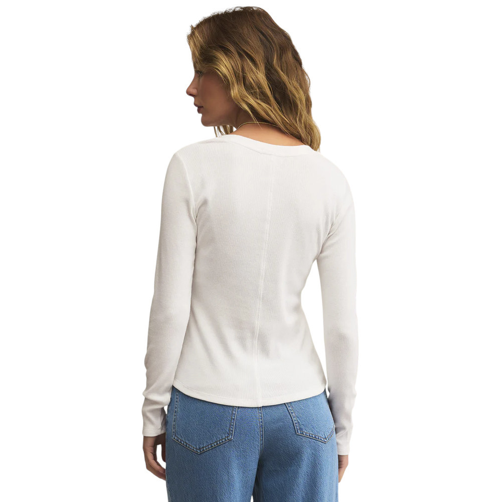 Z SUPPLY SIRENA RIB LONG SLEEVE TEE | PURPLE LEOPARD BOUTIQUE