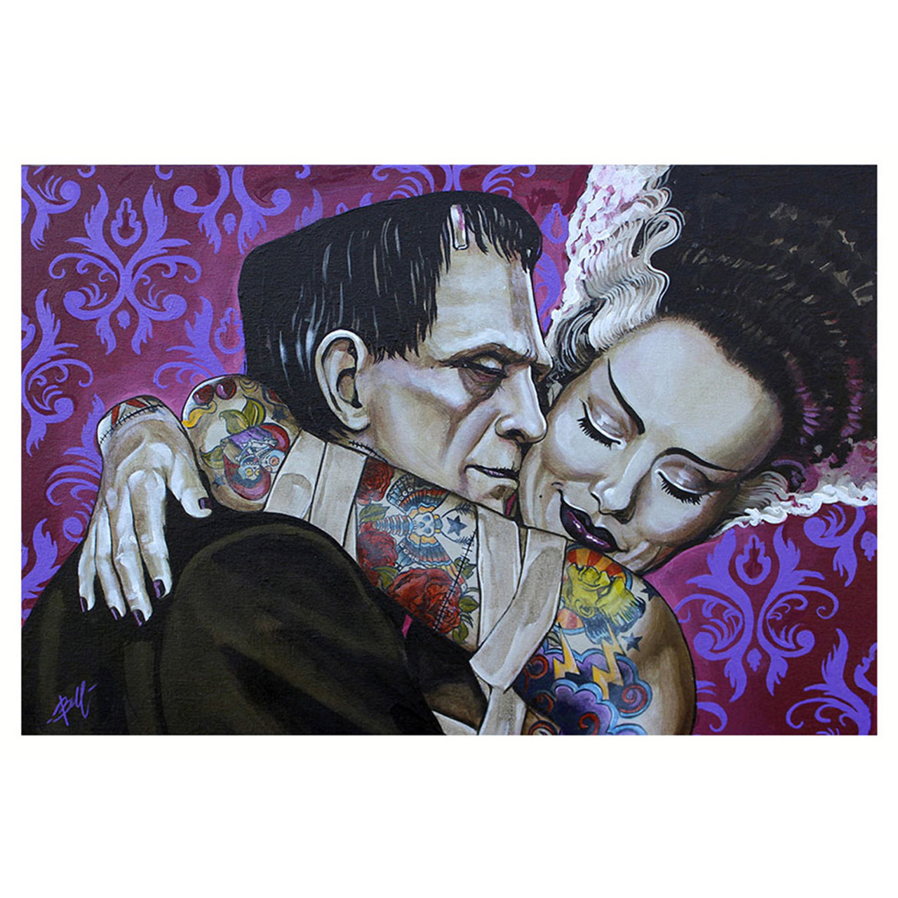 Frankenstein and bride by tonytgf for appointment info send a dm  greyscaletattoostudio  Instagram