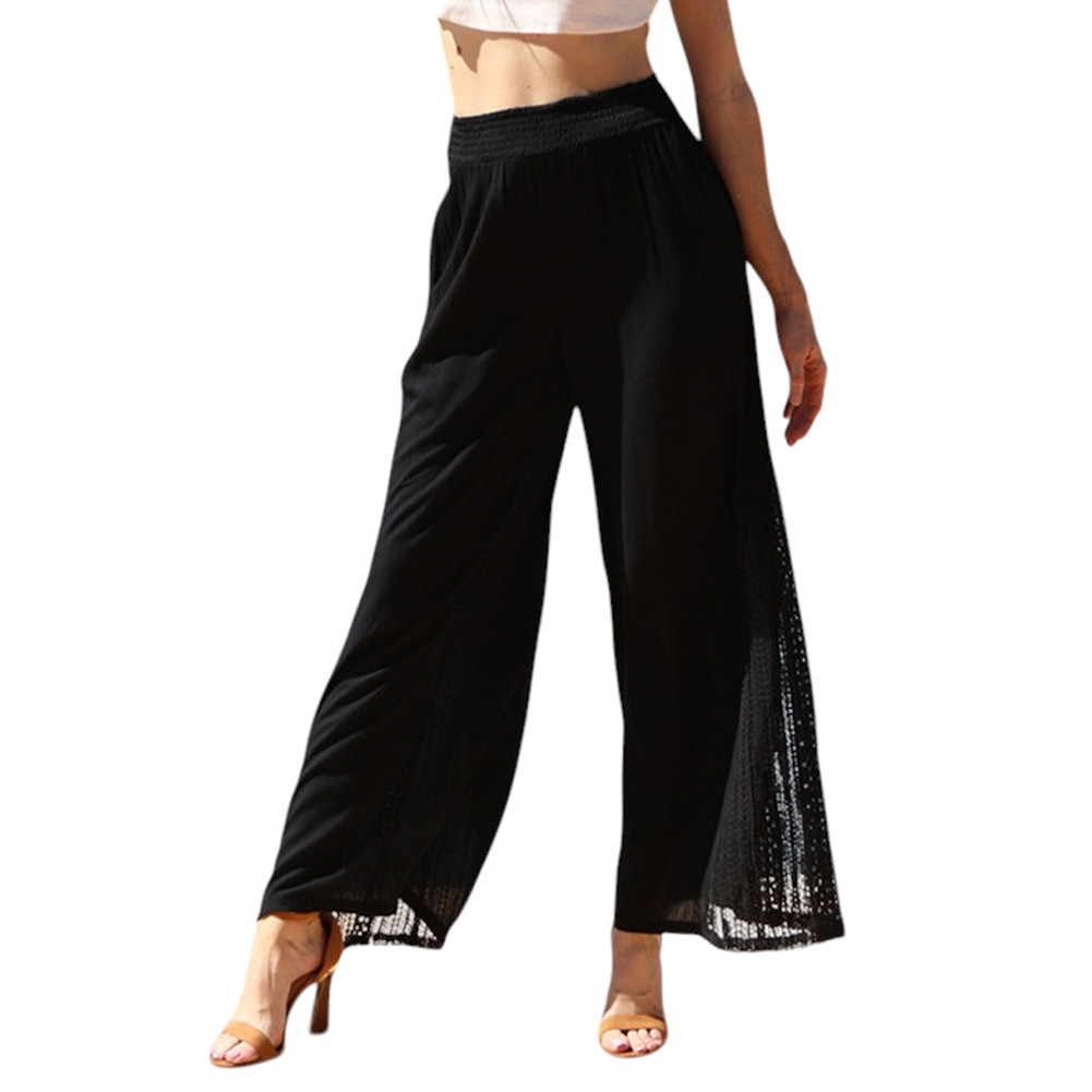 ANGIE WIDE LEG BLACK PANTS | PURPLE LEOPARD BOUTIQUE