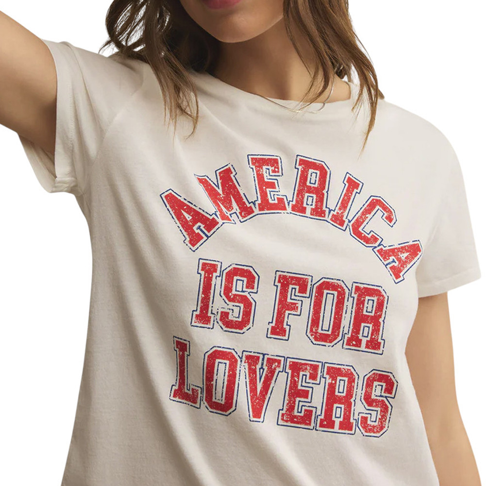 Z SUPPLY AMERICA IS FOR LOVERS TOURIST TEE | PURPLE LEOPARD BOUTIQUE