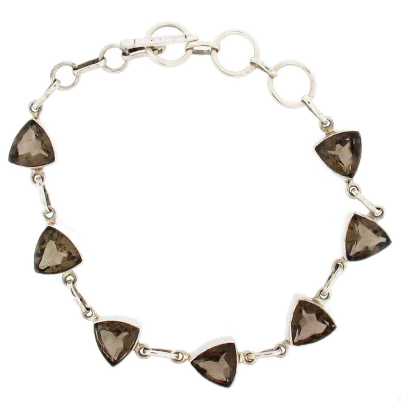 Brown Smoky Quartz Bracelet Sterling Silver