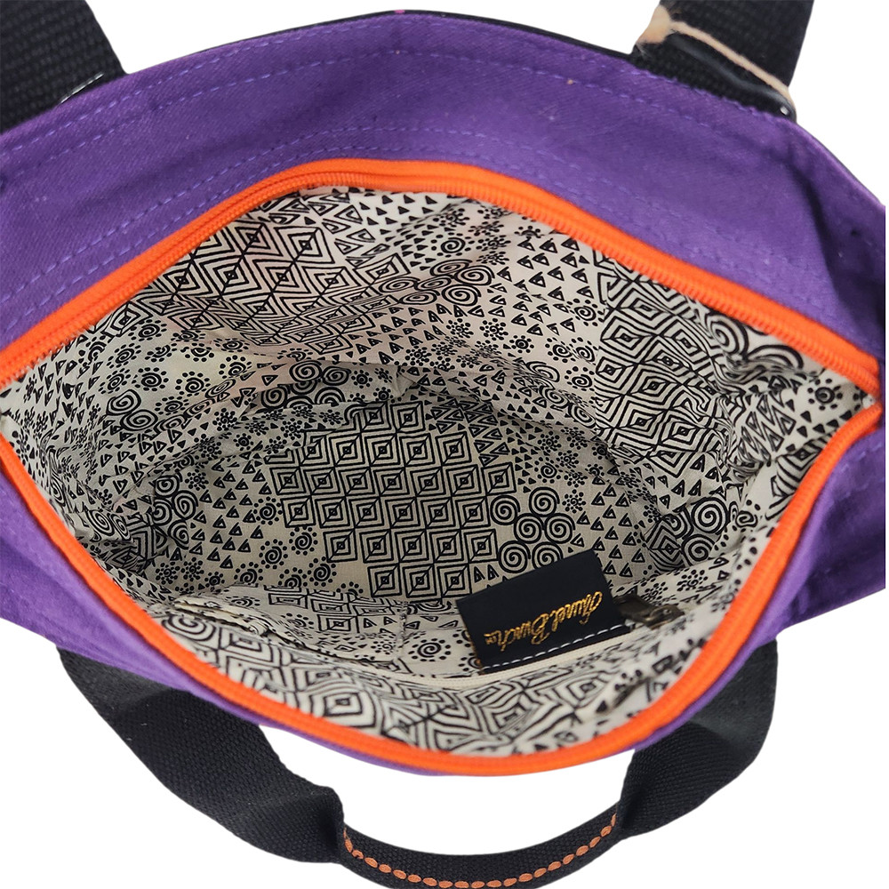 LAUREL BURCH FESTIVE FELINES PURSE PURPLE LEOPARD BOUTIQUE