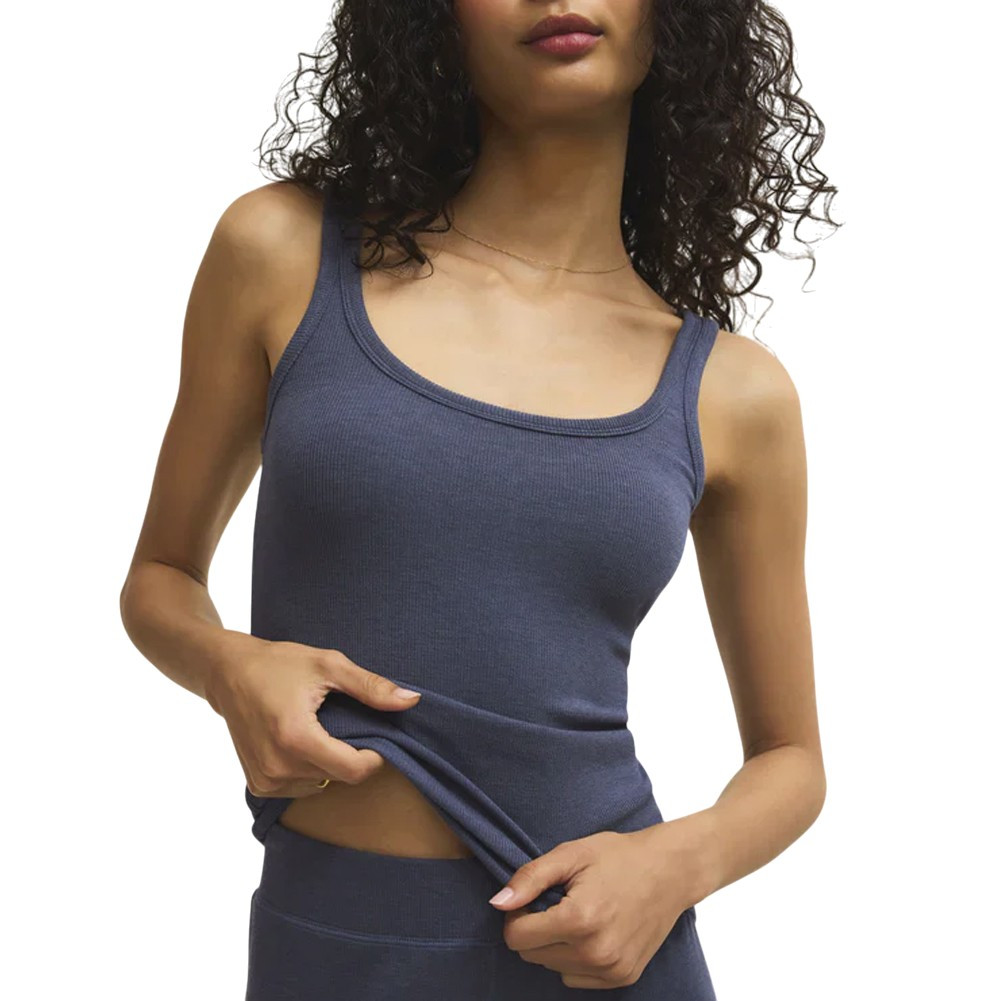 Z SUPPLY RENAE RIB TANK TOP INDIGO | PURPLE LEOPARD BOUTIQUE