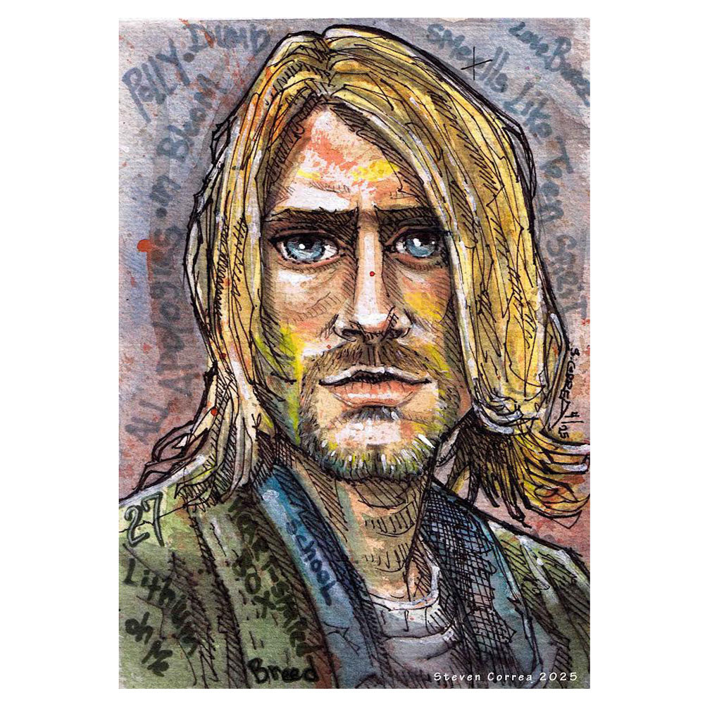 KURT COBAIN BY STEVEN CORREA CANVAS ART PRINT | PURPLE LEOPARD