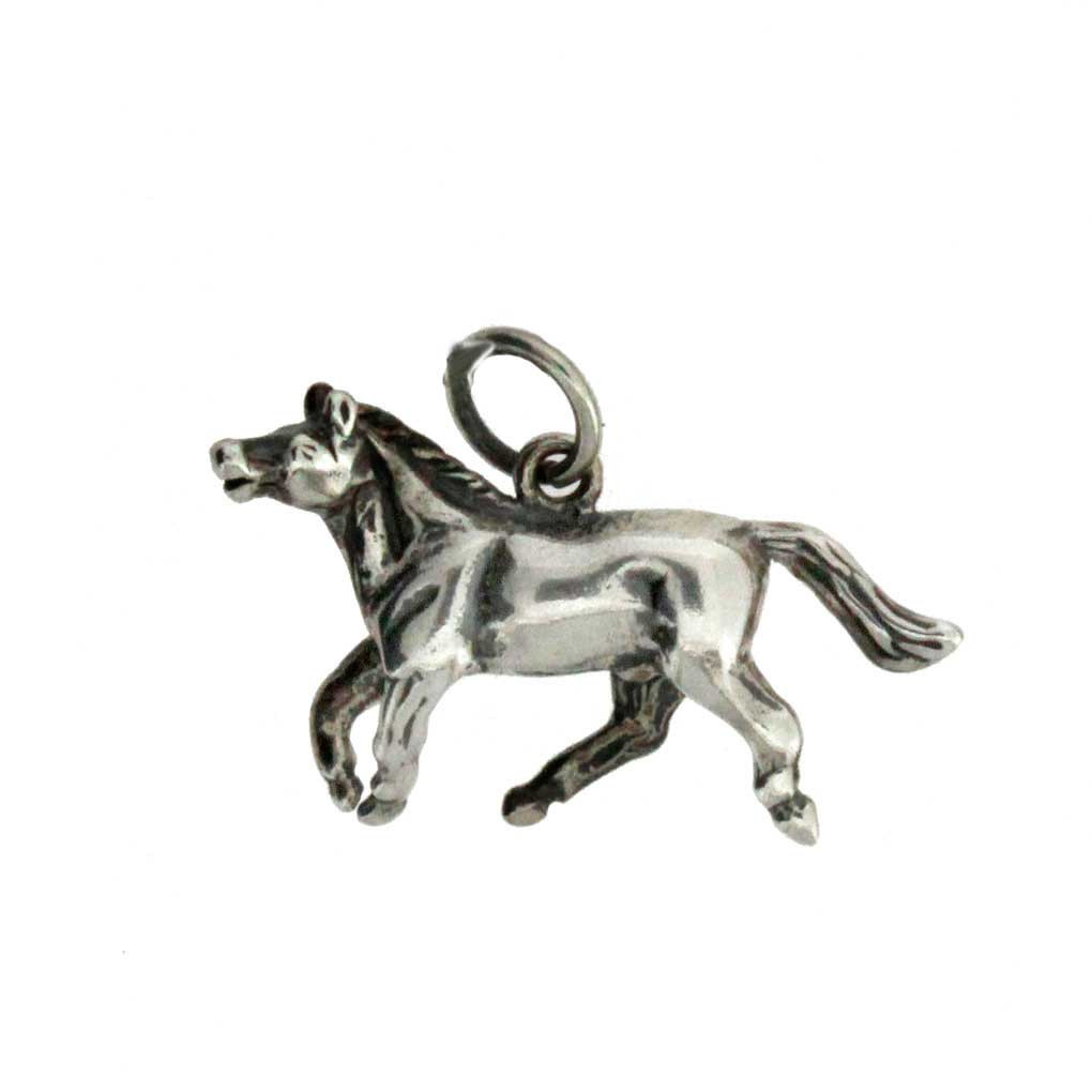 Sterling Silver Galloping Horse Charm