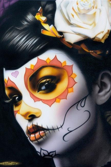 Victoria by Daniel Esparza Tattoo Art Print Day of the Dead Sexy