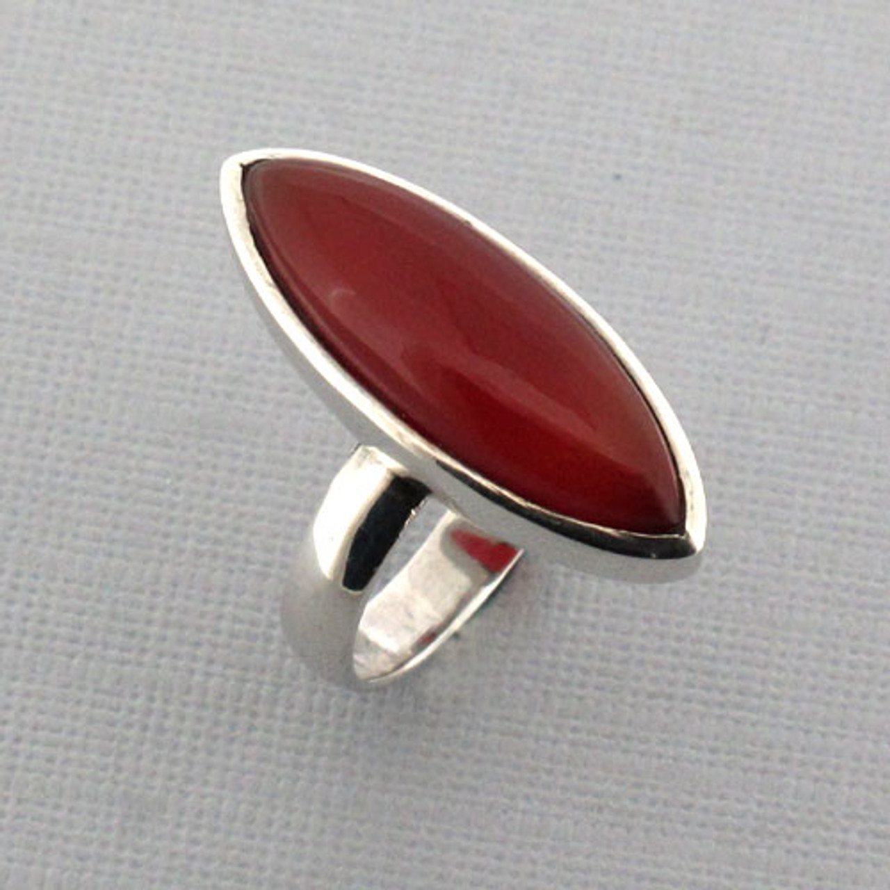 Solid 925 Sterling Silver Ring Natural Copper Carnelian Stylish Jewelry Size 5.5 