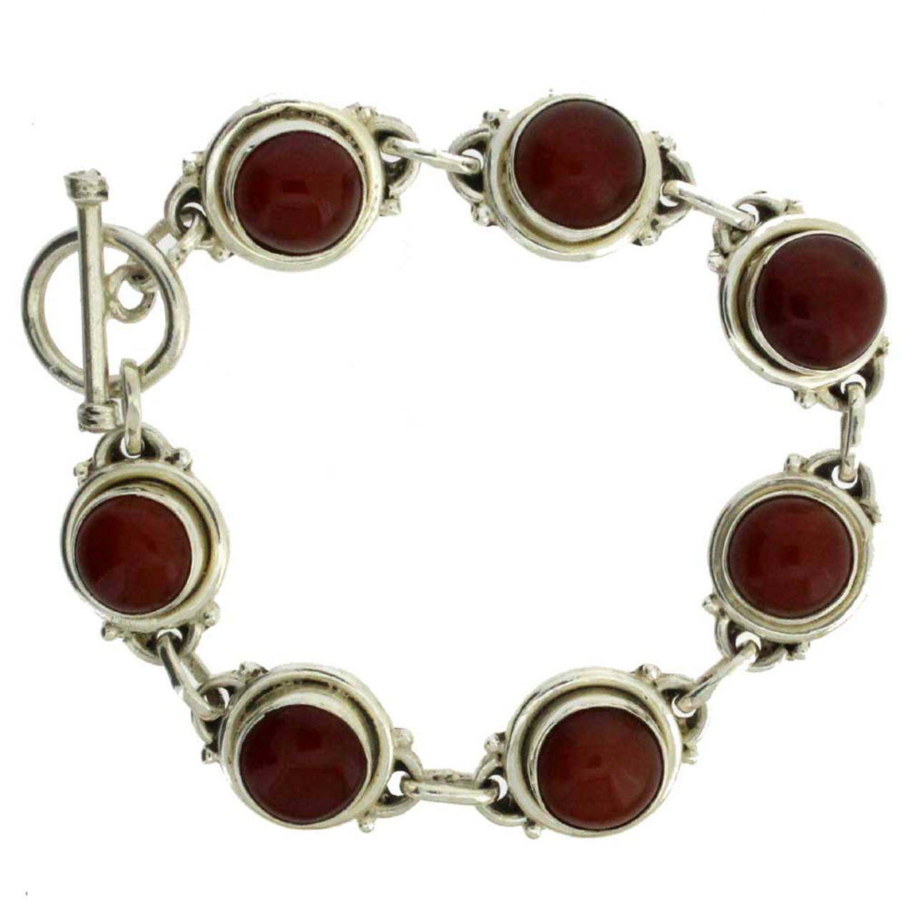 GEMSTONE CARNELIAN & RUDRAKSHA BEADS BRACELET