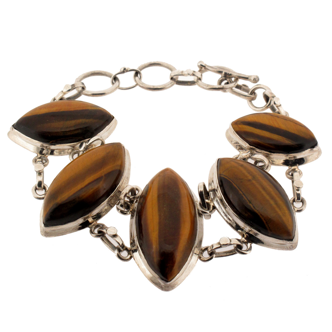 Tigers Eye Gemstone Bracelet | PlayHardLookDope M 7.5'' / 18mm / Brown