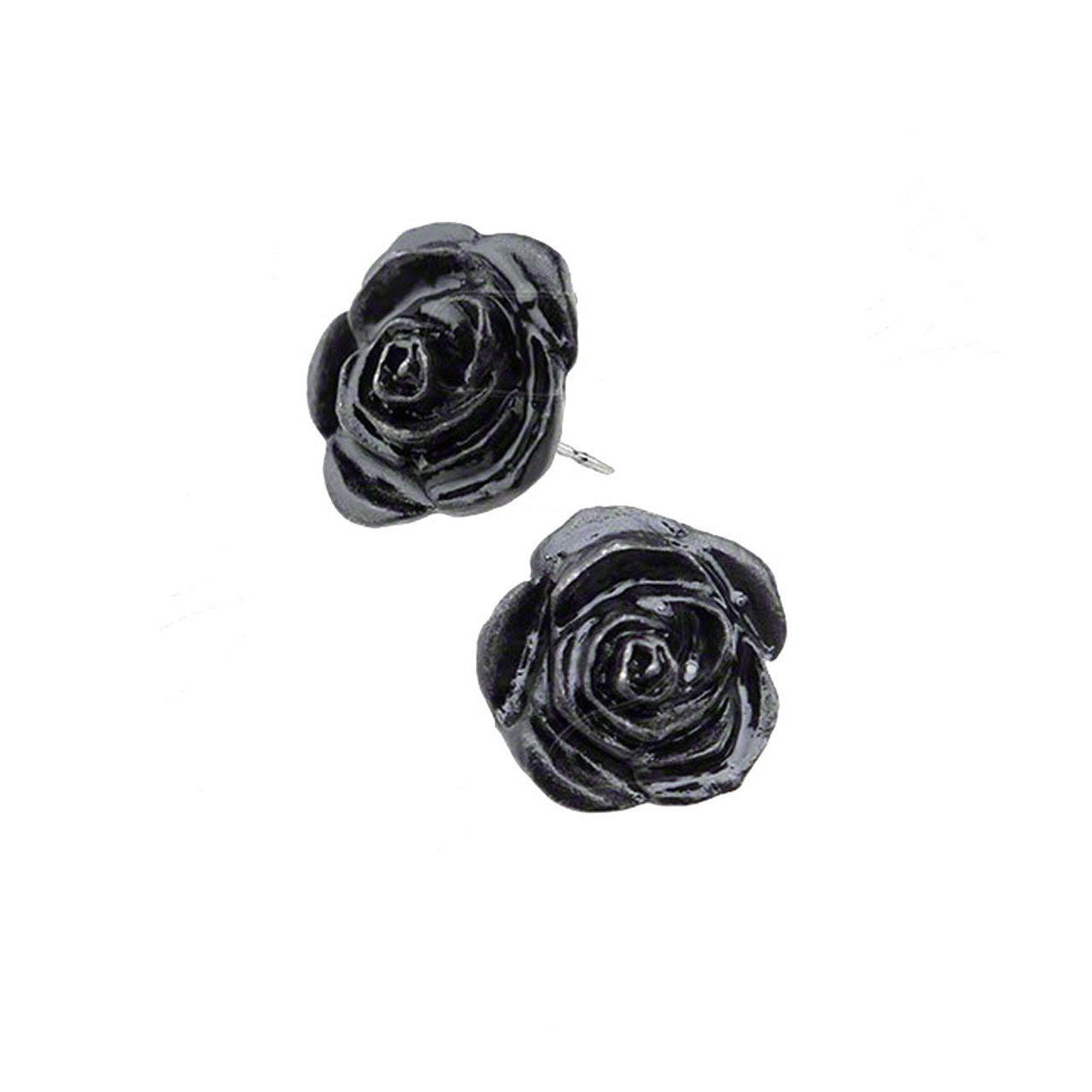 Black Rose Earrings With Bronze Earring Studs Flower Jewelry  Etsy  Rose  earrings Flower jewellery Bronze earrings