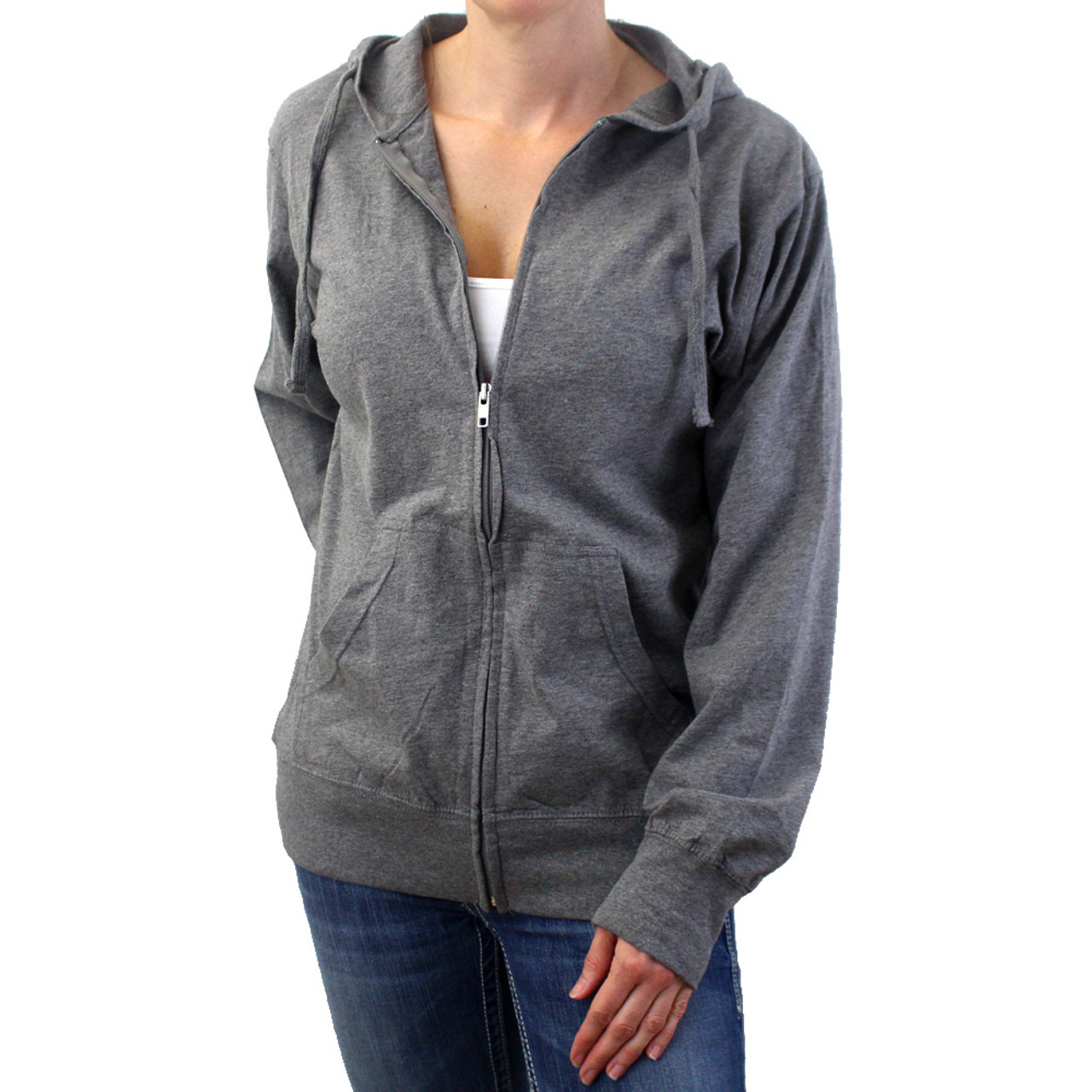 lightweight gray hoodie