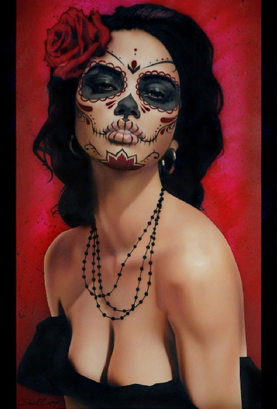 Isabella Muerta by Daniel Esparza Sugar Skull Canvas Giclee
