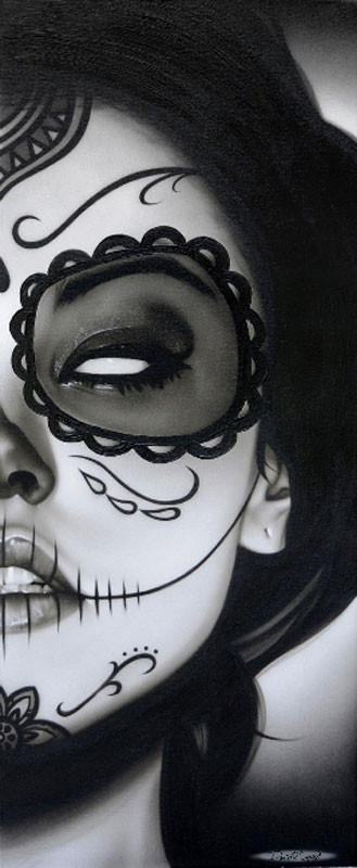 Sophia La Muerta by Daniel Esparza Sugar Skull Canvas Giclee