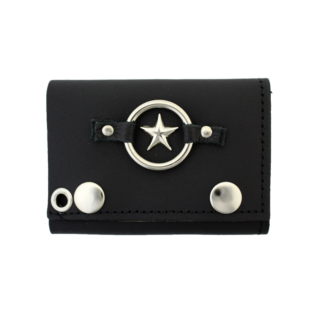 Biker Wallet Leather Chain in Black