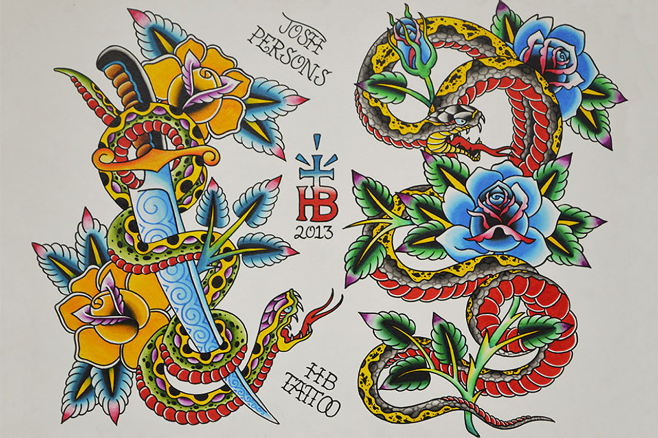 Traditional Tattoo Flashes by Alex Spenser for syncrely on Dribbble