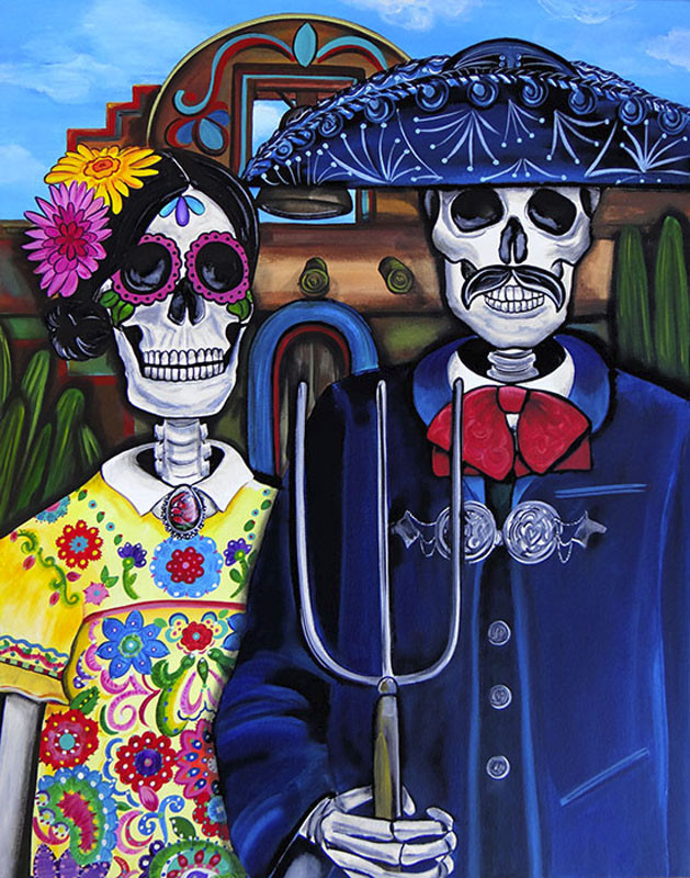 Mex Am Gothic by Melody Smith Canvas Giclee Art Print Day of the