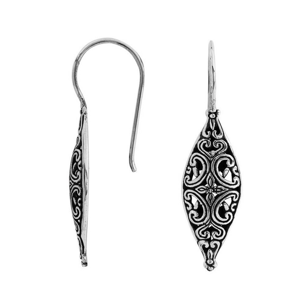 925 Sterling Silver Chitai Work Dangle Drop Earrings – Joharcart