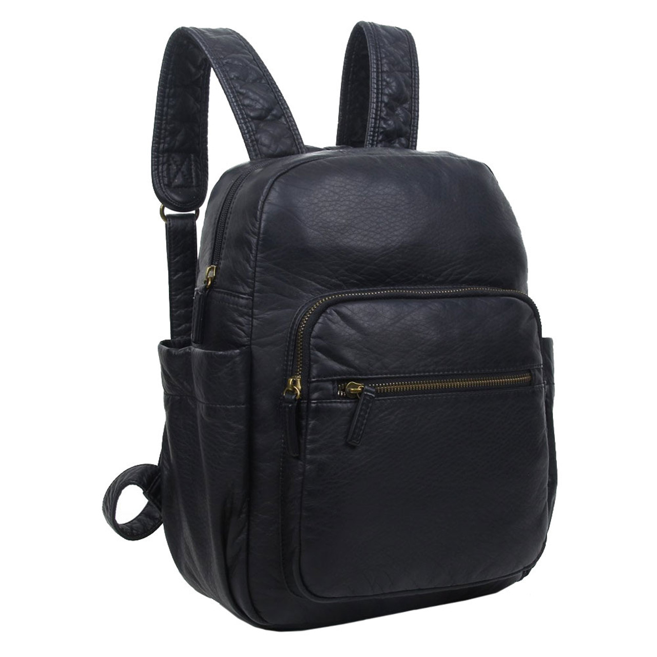 The Marie Backpack Purse Black Vegan Leather Travel Bag - Purple ...