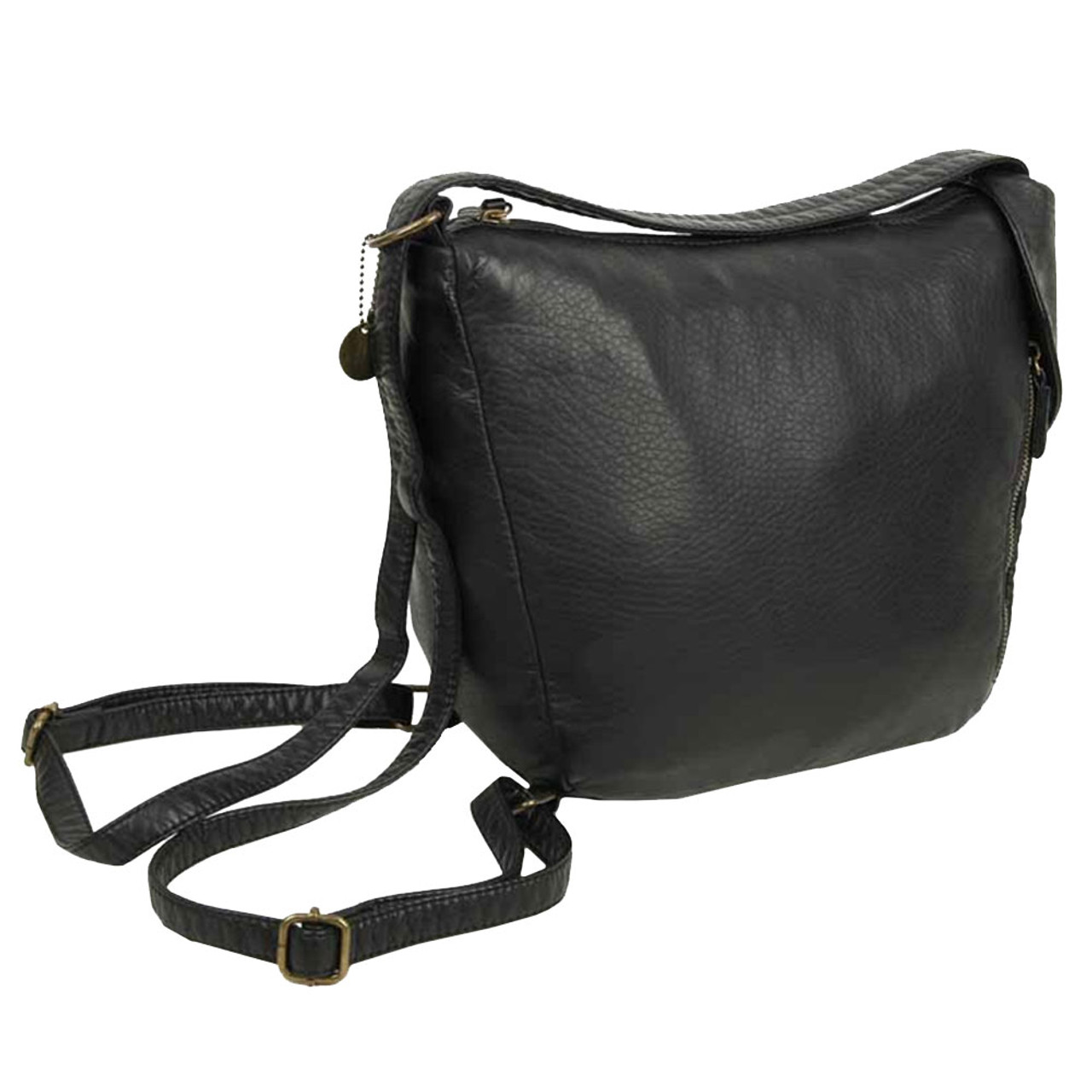 Ampere Creations Convertible Backpack Crossbody Purse Black