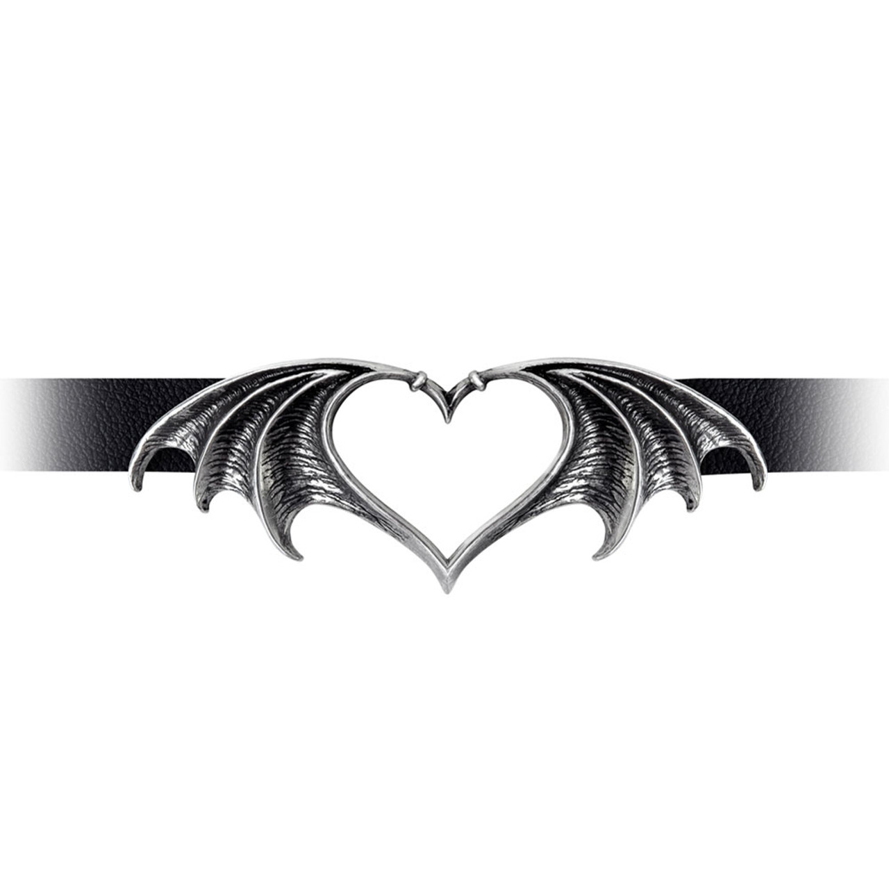 Alchemy Gothic Nocte Amor Choker Heart Shaped Bat Wings Pendant 