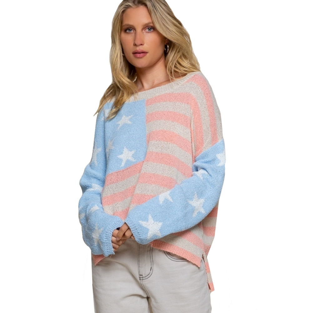 AMERICANA USA FLAG KNIT SWEATER TOP 