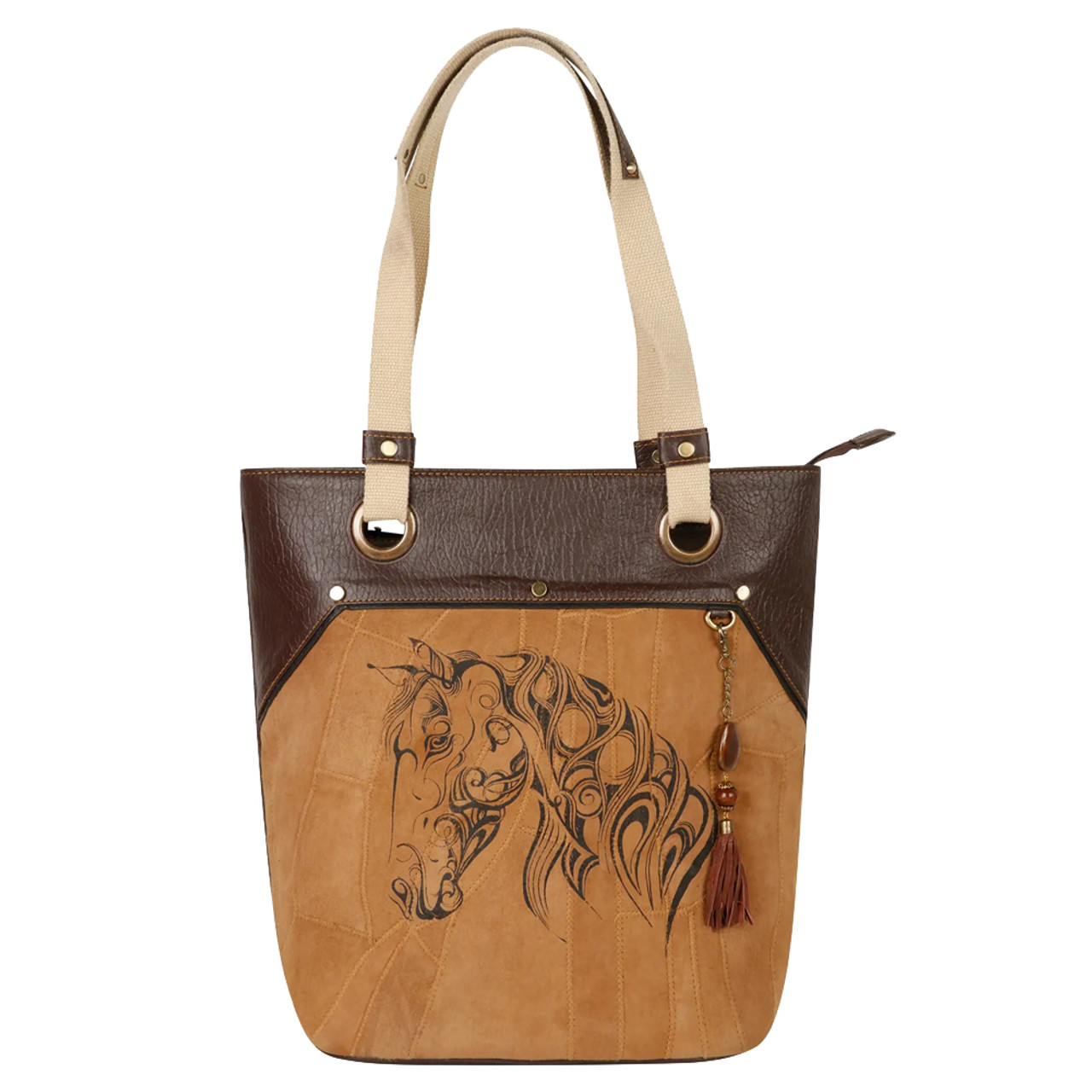 Personalized Horse Leather Handbag ,Tote Bag, Leather Tote - Inspire Uplift
