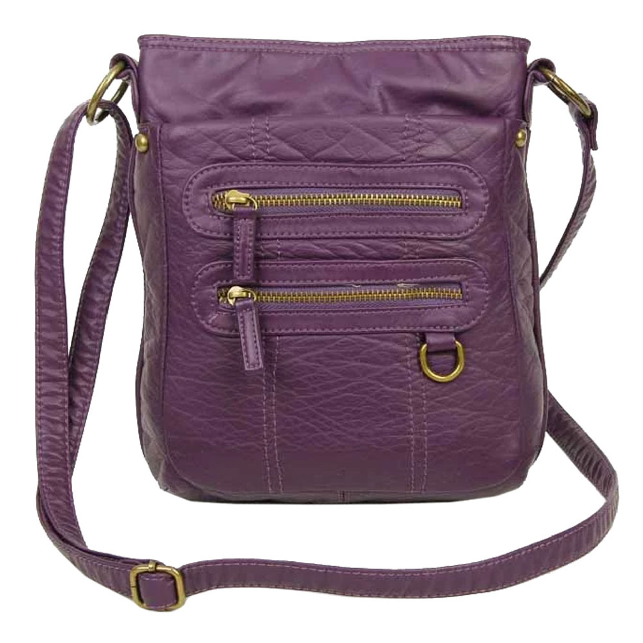 Crossbody Shoulder Leather Bag Purple