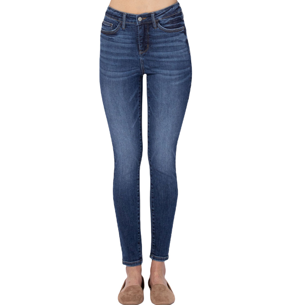 JUDY BLUE TUMMY CONTROL TOP JEANS PURPLE LEOPARD BOUTIQUE