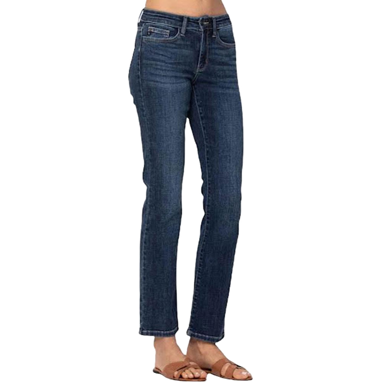 Judy Blue I'm So Frayed Mid-Rise Crop Straight Jeans – Leopard Grove