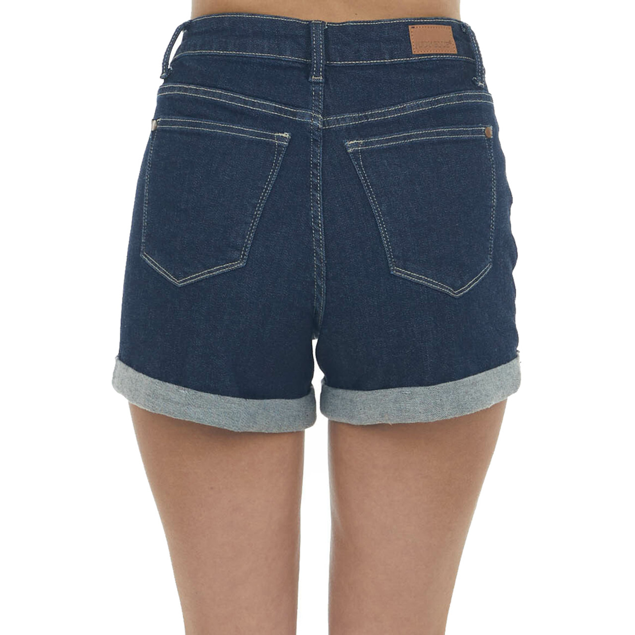 JUDY BLUE HIGH RISE CUFFED SHORTS | PURPLE LEOPARD BOUTIQUE