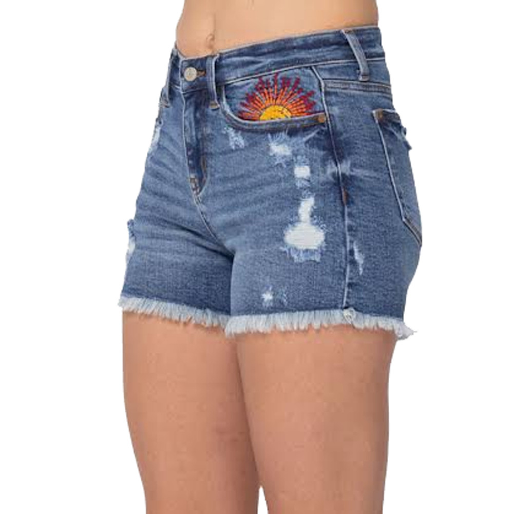 JUDY BLUE SUN CUT OFF SHORTS | PURPLE LEOPARD BOUTIQUE