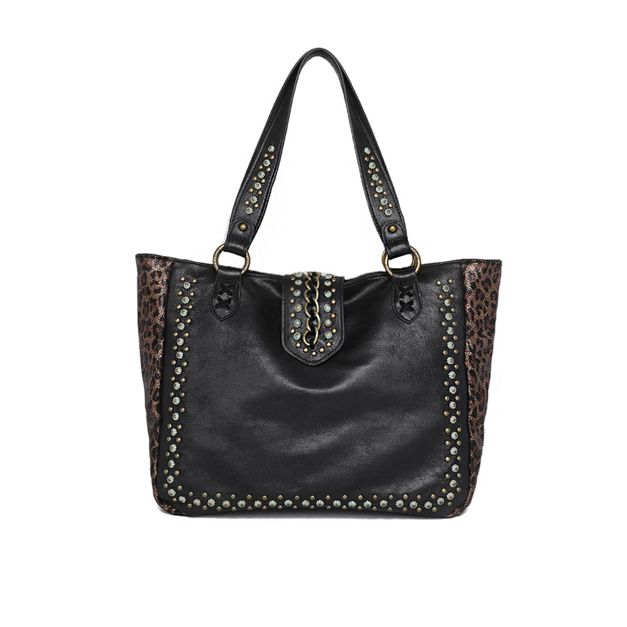 Midi Zipper Tote: Black Leopard Coated Canvas Just $78 with FREE STRAP