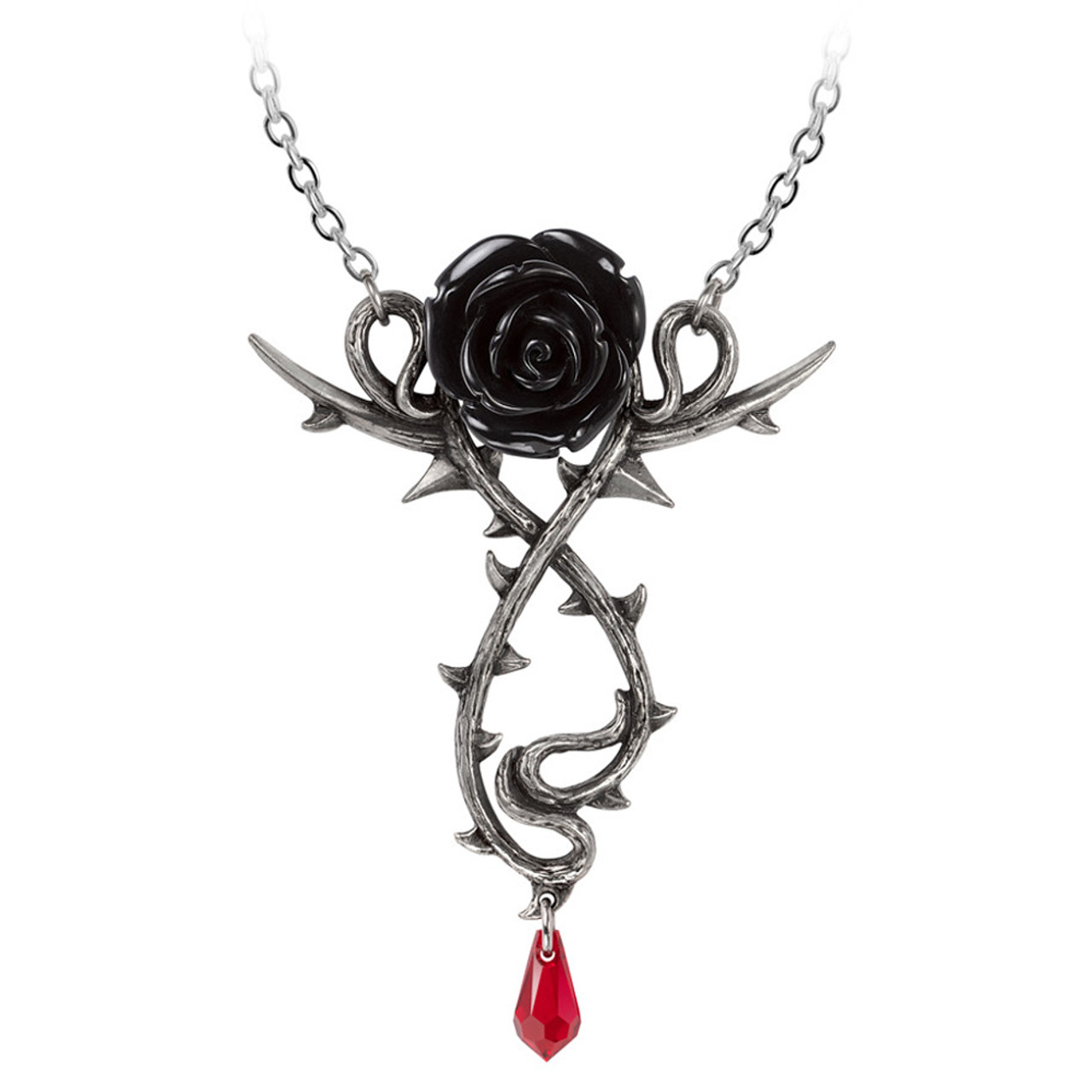 Alchemy Gothic Carpathian Rose Pendant Necklace P928