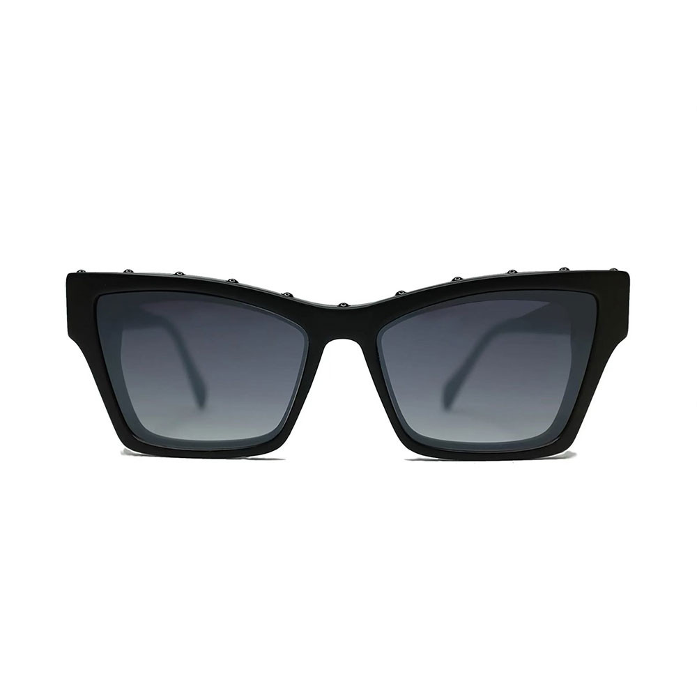 SAINT OWEN MATTE BLACK DOME STUDDED ROCKBIRD II SUNGLASSES 