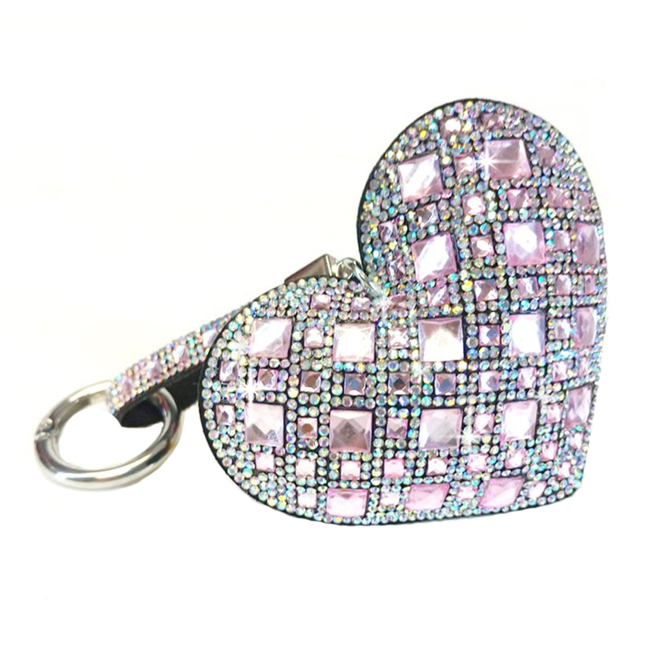 Cute pom pom heart key chain book bag charm