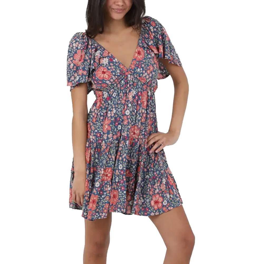ANGIE FLORAL BABYDOLL FIT DRESS | PURPLE LEOPARD BOUTIQUE