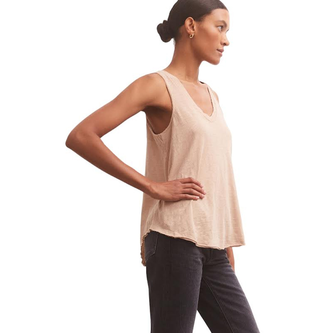 Z Supply Sun Drenched Vagabond Tank Top Birch Tan