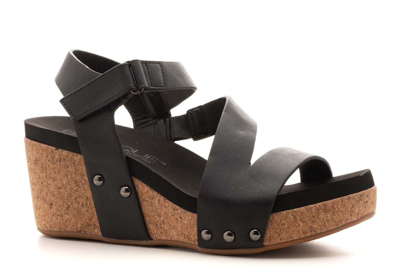 Buy online Black Ankle Strap Wedge from heels for Women by Munrofit for  ₹639 at 60% off | 2024 Limeroad.com