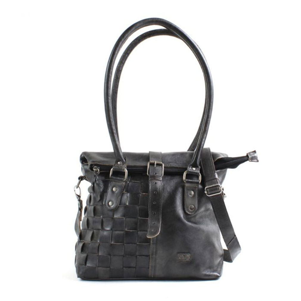 Bed|Stu Jack Leather Crossbody Bag - Black Rustic, Genuine Vegetable-Tanned Leather, Unisex - View #7