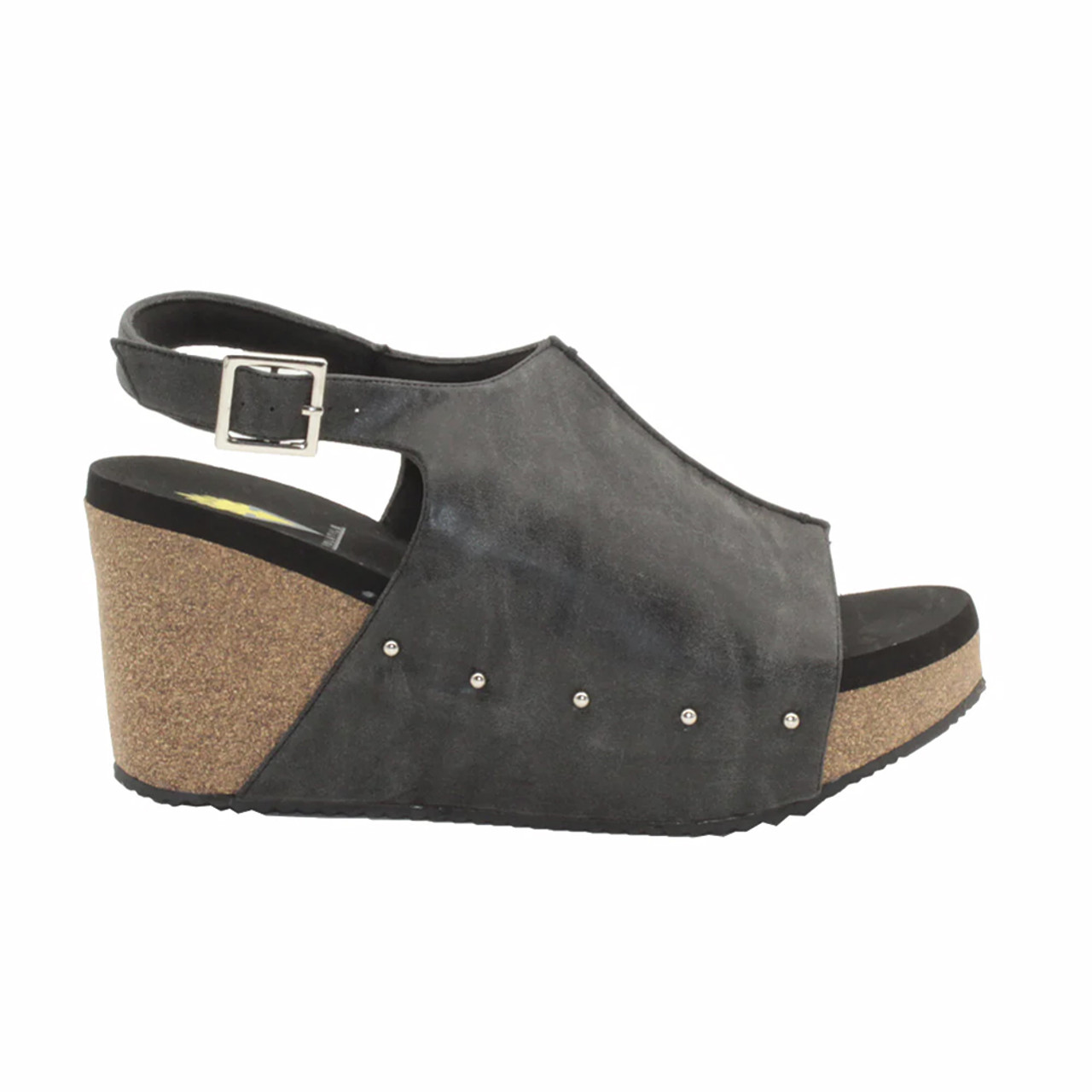 Volatile Footwear DIVISION Black Wedge Sandal