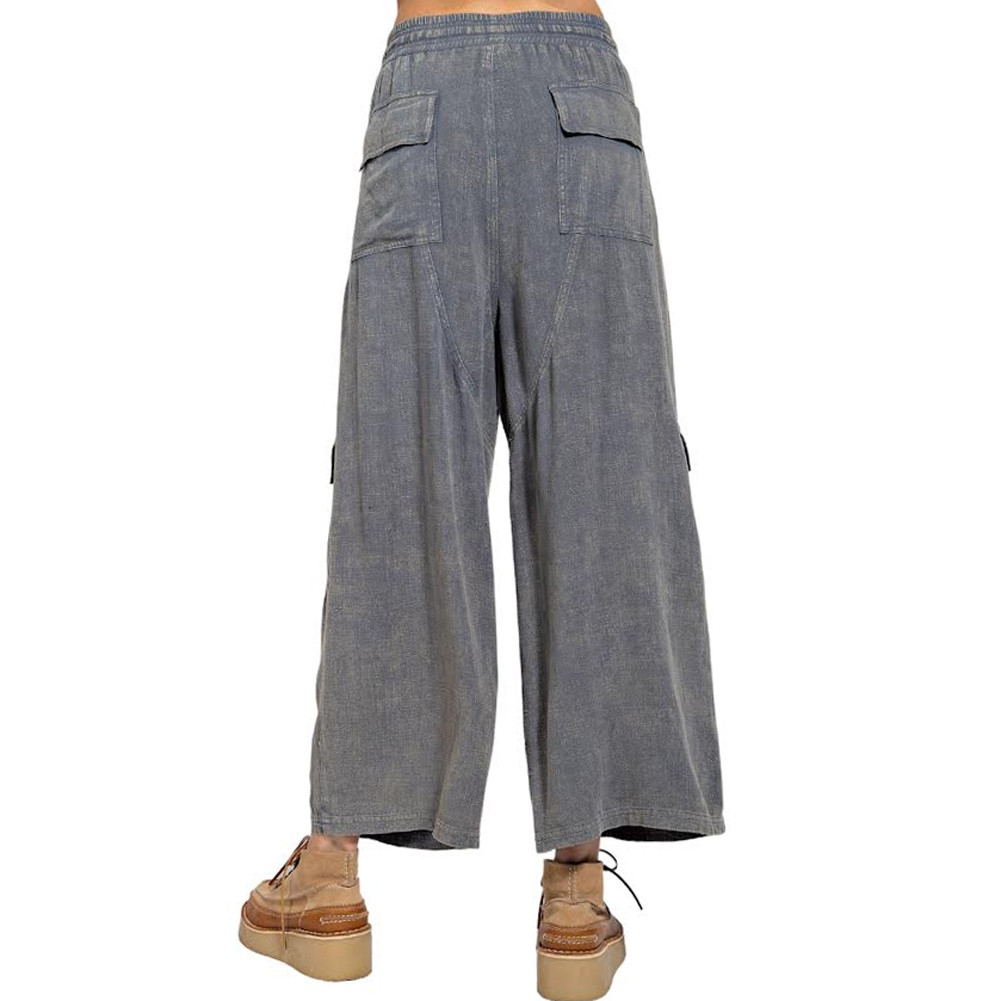 EASEL CROPPED WIDE LEG CARGO PANTS | PURPLE LEOPARD BOUTIQUE