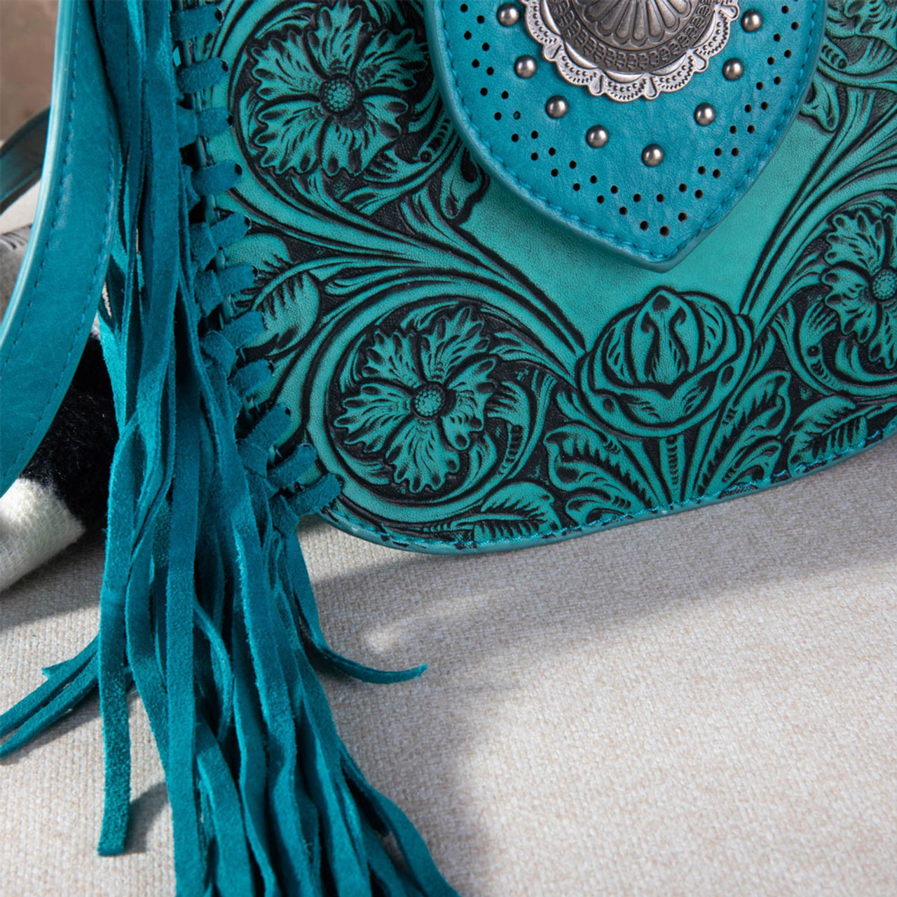 Montana Twist Turquoise Crossbody with Fringe